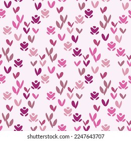 Floral viva magenta seamless vector pattern. Color of the year girly flower pattern.