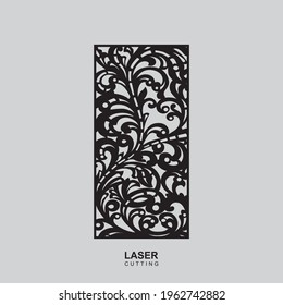 Floral wall decor. Ornamental laser cut panel design for metal, wooden, room divider, Window decor.