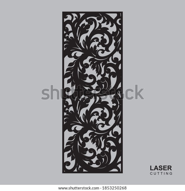 Floral wall decor. Ornamental\
laser cut panel design for metal, wooden, room divider, Window\
decor.