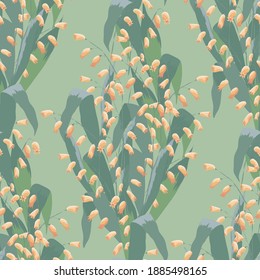 Floral Wallpaper with Big Flowers. Seamless Pattern with Daisy Flowers for Print Curtains Textile. Colorful Rapport. Modern Pattern. Vector Seamless Flowers.