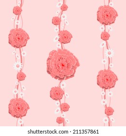 Floral wallpaper is for a child's room. Vector illustration