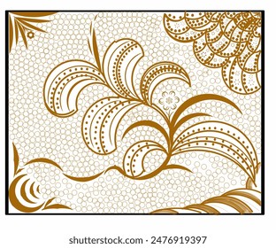 Floral wallpaper illustration design with small circles