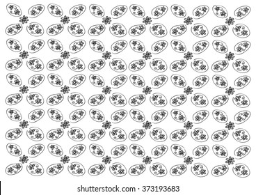  Floral wallpaper pattern. Hand drawing illustration.