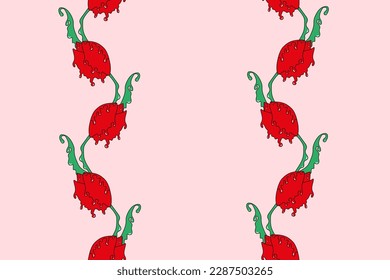 Floral wallpaper print. Seamless pattern with spring tulips. Beautiful summer flowers background with flowing texture. Creative botany banner.