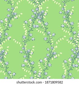 Floral Wallpaper with Realistic Flowers . Seamless Pattern with Wild Flowers for Wallpaper Curtains Swimwear. Colorful Trendy Rapport. Vector Seamless Texture in Vintage Style. Vintage Pattern.