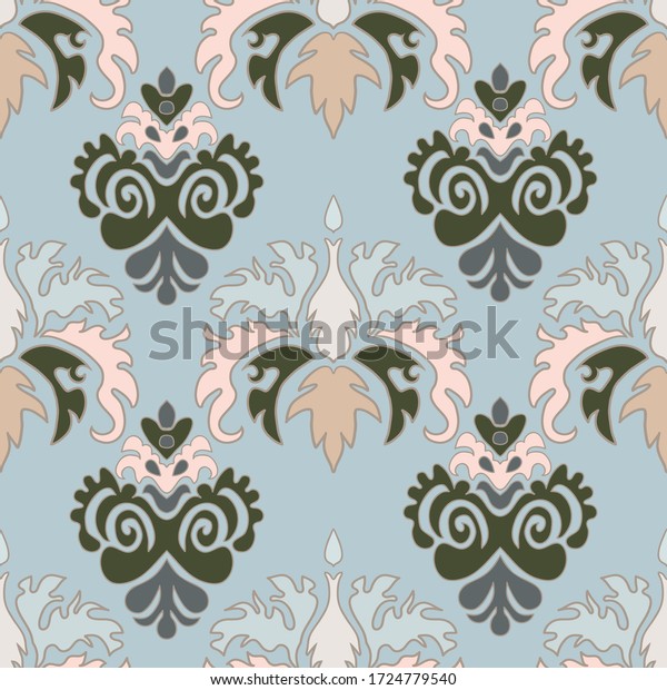 Floral Wallpaper Renaissance Style Seamless Pattern Stock Vector Royalty Free 1724779540