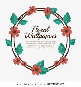 floral wallpapers design isolated
