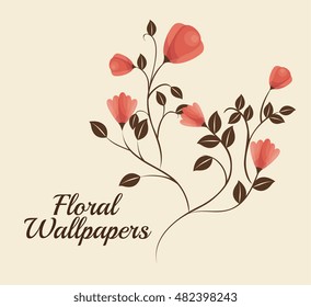 floral wallpapers design isolated