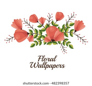 floral wallpapers design isolated