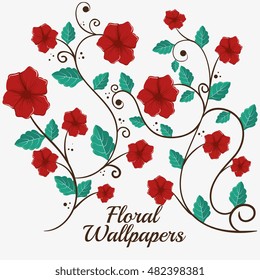 floral wallpapers design isolated