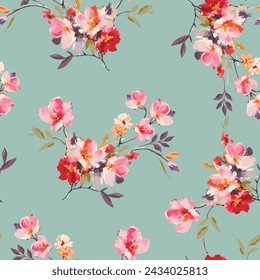 floral water color seamless for digital print
