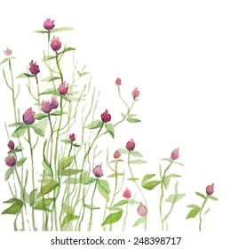 Floral watercolor background in vector