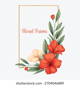 Floral watercolor banner composition. Isolated and editable
