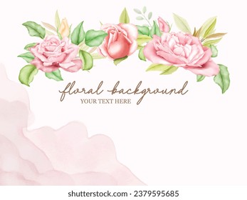 Floral Watercolor Banner Template Design