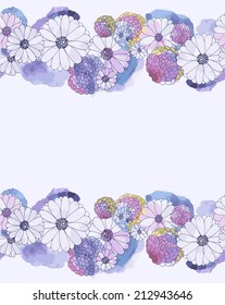 floral watercolor border and place for your text
