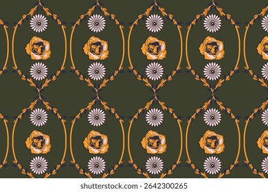 A   floral watercolor design combining bright citrus tones and garden blooms  ideal for fashion and summer packaging.