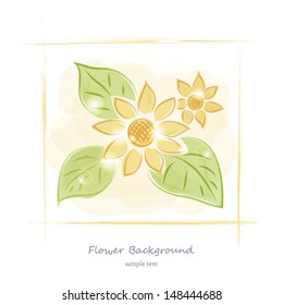 Floral watercolor drawing vector background