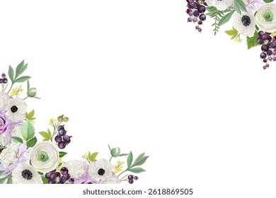 Floral watercolor flower for wedding, birthday, card, background, invitation, wallpaper, sticker, decoration etc.