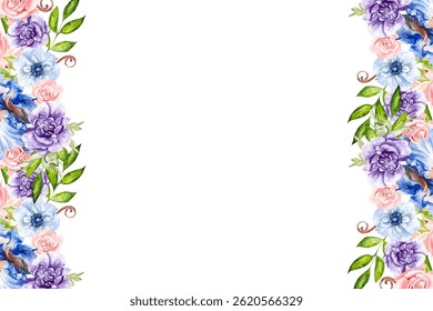 Floral watercolor flower for wedding, birthday, card, background, invitation, wallpaper, sticker, decoration etc.