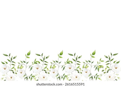 Floral watercolor frame for wedding, birthday, card, background, invitation, wallpaper, sticker, decoration etc.