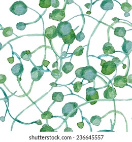 Floral watercolor hand drawn vector pattern design, eps10