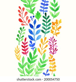 Floral watercolor painted vector pattern design