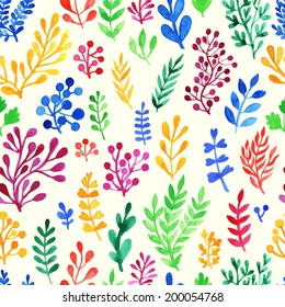 Floral watercolor painted vector pattern design
