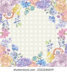 floral watercolor scarf hijab design 067