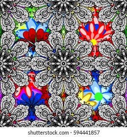 Floral watercolor seamless background. Vector textile print for bed linen, jacket, package design, fabric and fashion concepts. Seamless pattern with flowers.