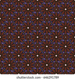 Floral watercolor seamless background. Vector textile print for bed linen, jacket, package design, fabric and fashion concepts. Seamless pattern with blue flowers.
