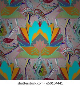Floral watercolor seamless background. Vector textile print for bed linen, jacket, package design, fabric and fashion concepts. Seamless pattern with flowers.