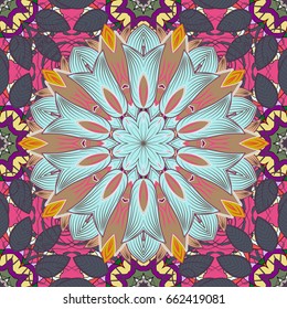 Floral watercolor seamless background. Vector textile print for bed linen, jacket, package design, fabric and fashion concepts. Seamless pattern with colorfil flowers.
