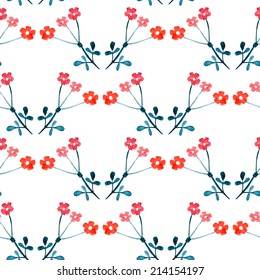 Floral watercolor seamless pattern. Beautiful vector hand drawn texture. Romantic background for web pages, wedding invitations, save the date cards. Watercolor vector.