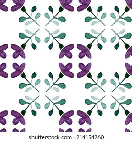 Floral watercolor seamless pattern. Beautiful vector hand drawn texture. Romantic background for web pages, wedding invitations, save the date cards. Watercolor vector.