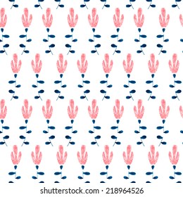 Floral watercolor seamless pattern. Beautiful vector hand drawn texture. Romantic background for web pages, wedding invitations, save the date cards. Watercolor vector.