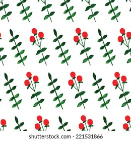 Floral watercolor seamless pattern. Beautiful vector hand drawn texture.Save the date cards. Watercolor vector.Watercolor background for Christmas