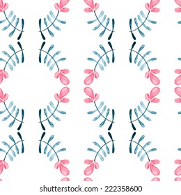 Floral watercolor seamless pattern. Beautiful vector hand drawn texture. Romantic background for web pages, wedding invitations, save the date cards. Watercolor vector.
