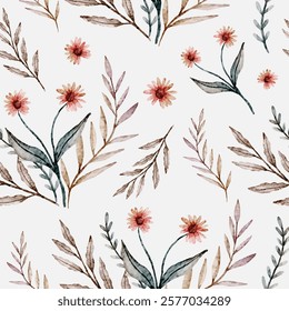 floral watercolor seamless pattern design
