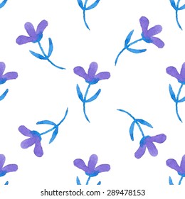 Floral watercolor seamless pattern. Hand drawn texture. Watercolor vector. 