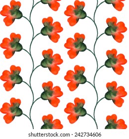Floral watercolor seamless pattern. Vector hand drawn texture. Background for web pages, invitations, save the date cards. Watercolor vector. 