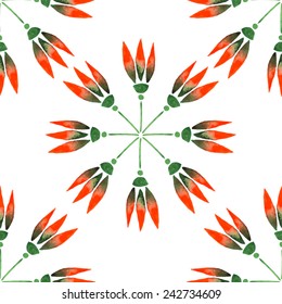 Floral watercolor seamless pattern. Vector hand drawn texture. Background for web pages, invitations, save the date cards. Watercolor vector. 