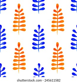 Floral watercolor seamless pattern. Vector hand drawn texture. Background for web pages, invitations, save the date cards. Watercolor vector. 