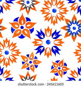 Floral watercolor seamless pattern. Vector hand drawn texture. Background for web pages, invitations, save the date cards. Watercolor vector. 
