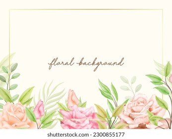 Floral Watercolor Wedding Background Template Design