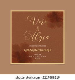 Floral watercolor wedding card paper texture