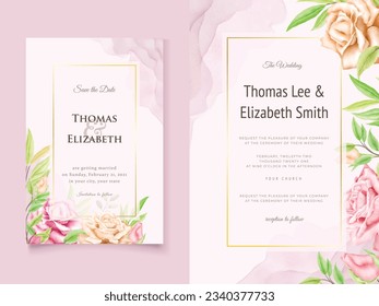 Floral Watercolor Wedding Invitation Card Template