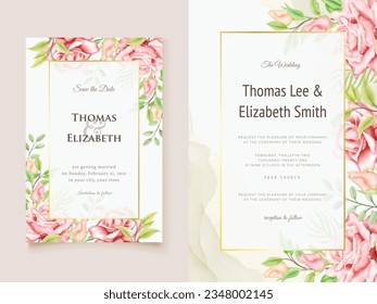 Floral Watercolor Wedding Invitation Card Template