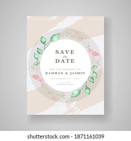 Floral watercolor wedding invitation template