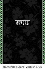 FLORAL AND WAVE BACKGROUND FOR FULL SUBLIMATION JERSEY