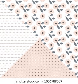 floral wave dot seamless pattern 3 in 1
